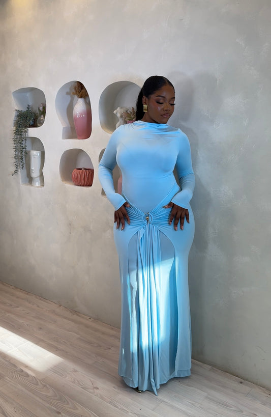 Luminous Drape Maxi Dress