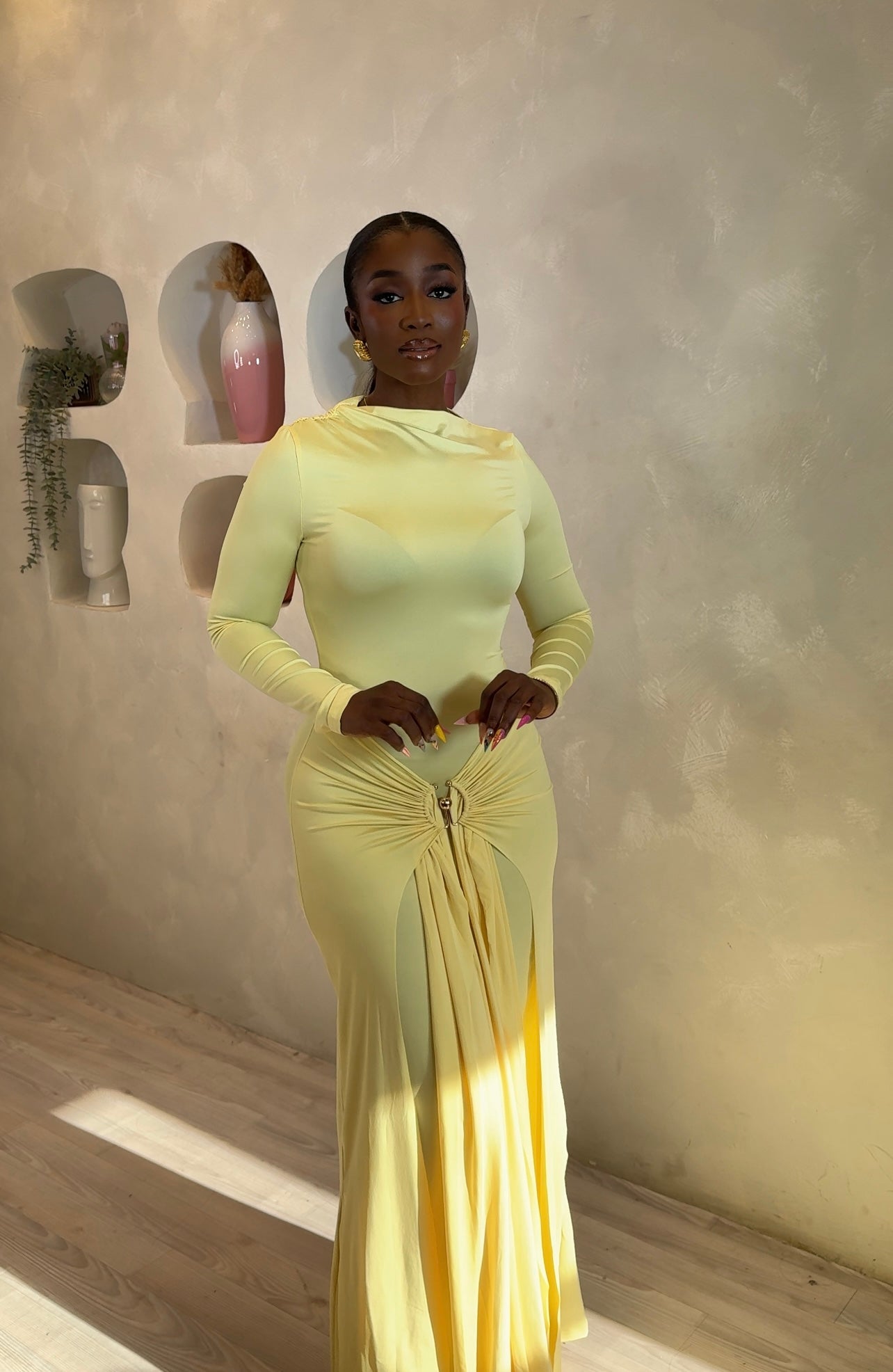 Luminous Drape Maxi Dress