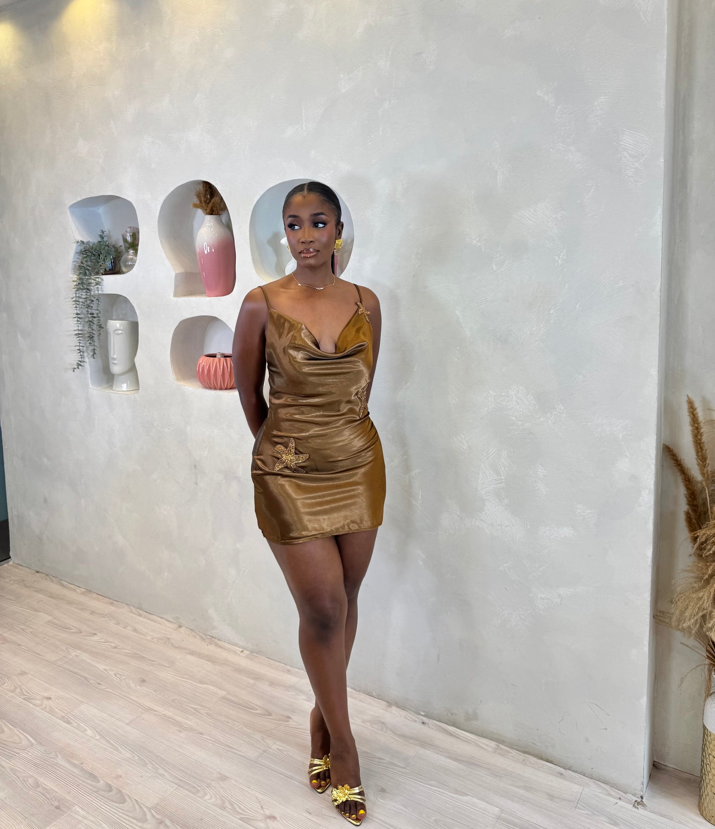 Golden Tide Mini Dress