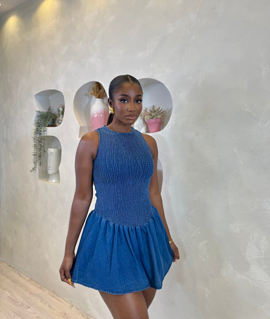 Indigo Charm Mini Dress