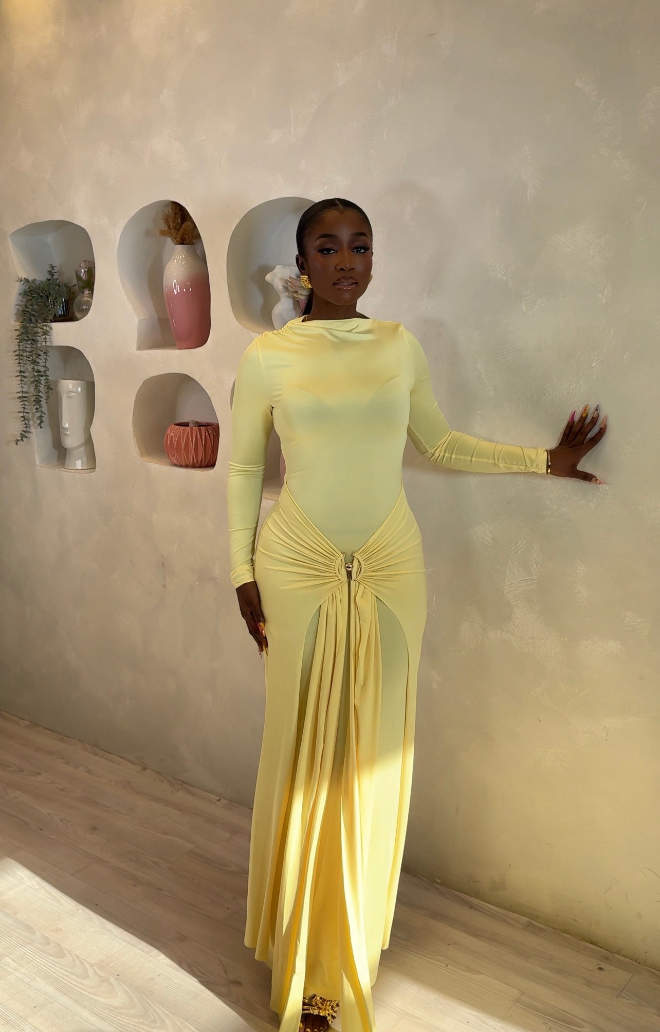 Luminous Drape Maxi Dress