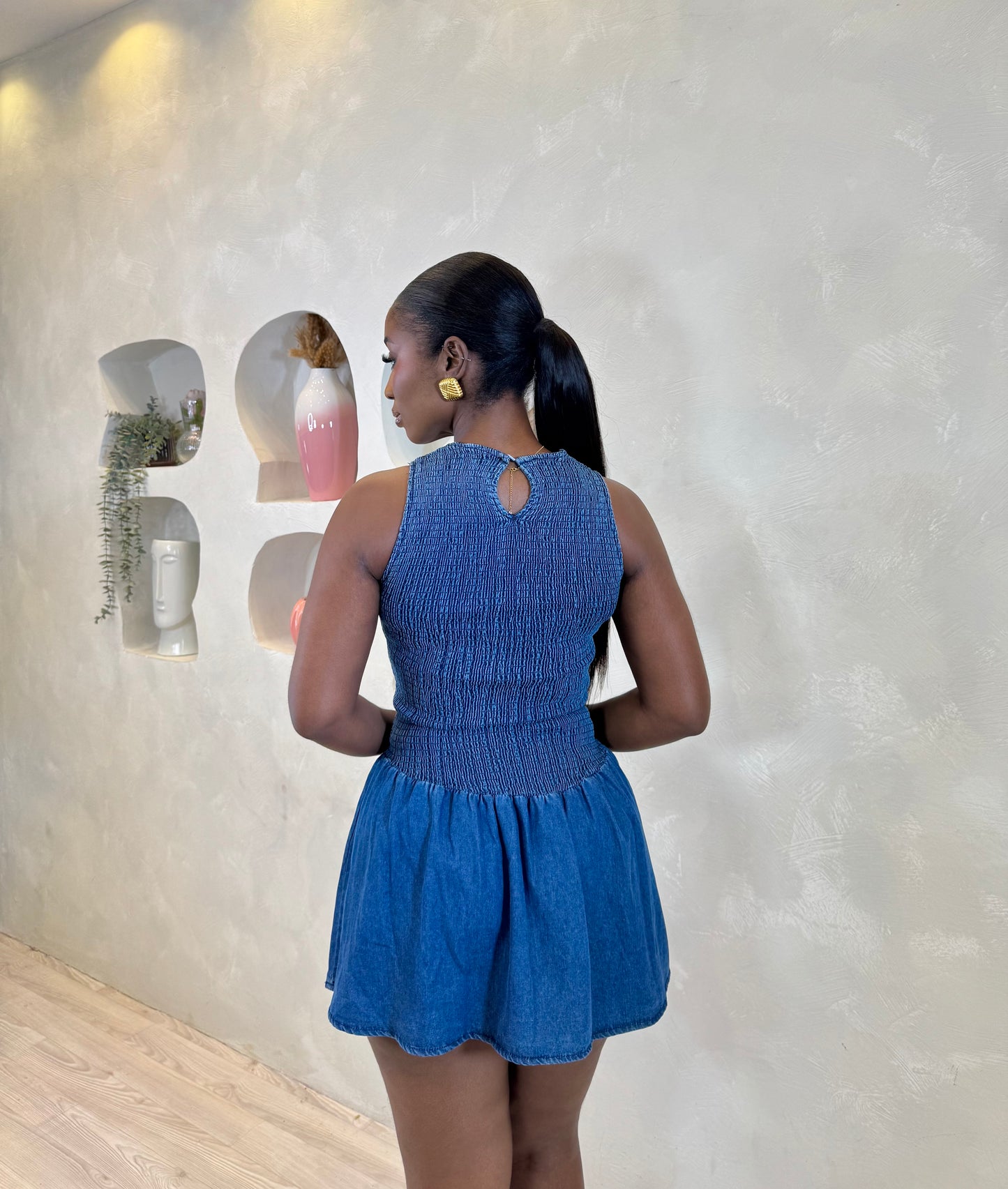 Indigo Charm Mini Dress