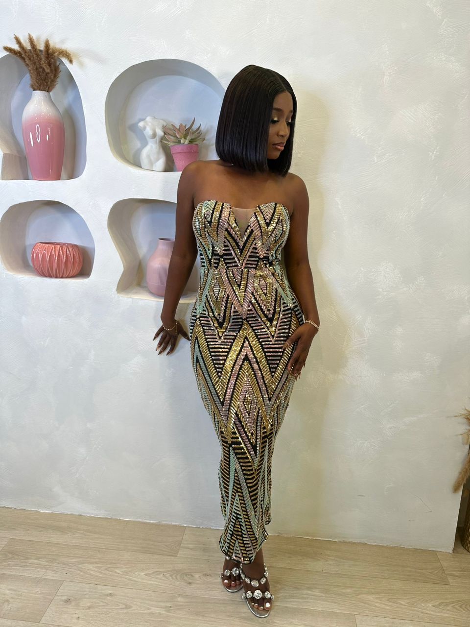 Melrose Glitz Midi Dress