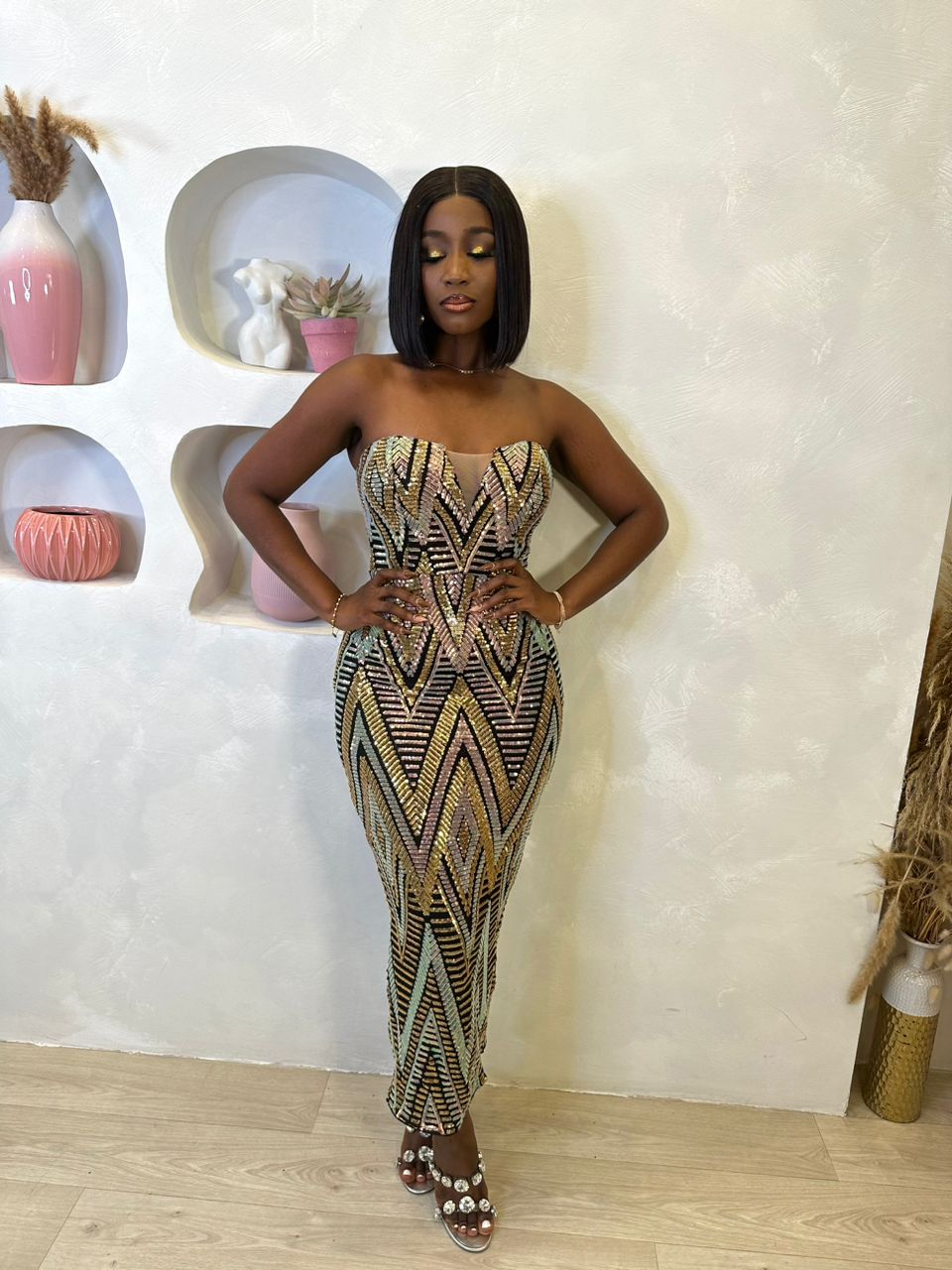 Melrose Glitz Midi Dress