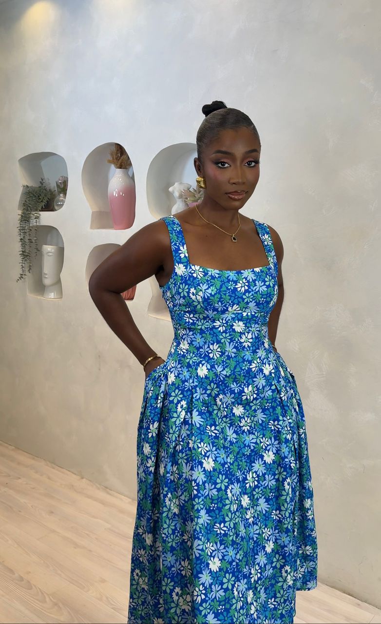 In-Between Lilies Midi Dress