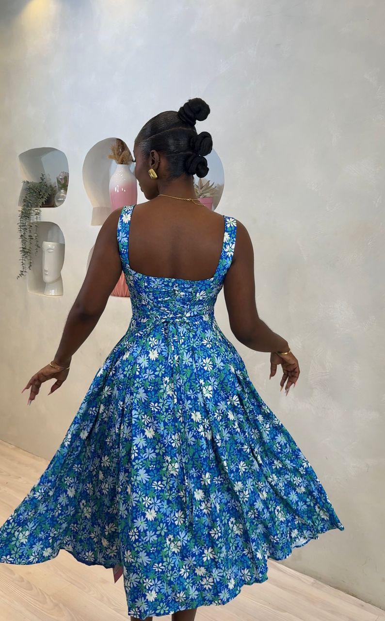 In-Between Lilies Midi Dress