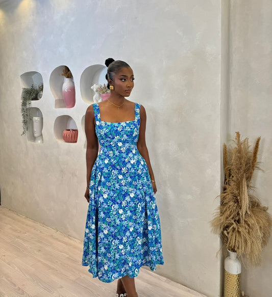 In-Between Lilies Midi Dress