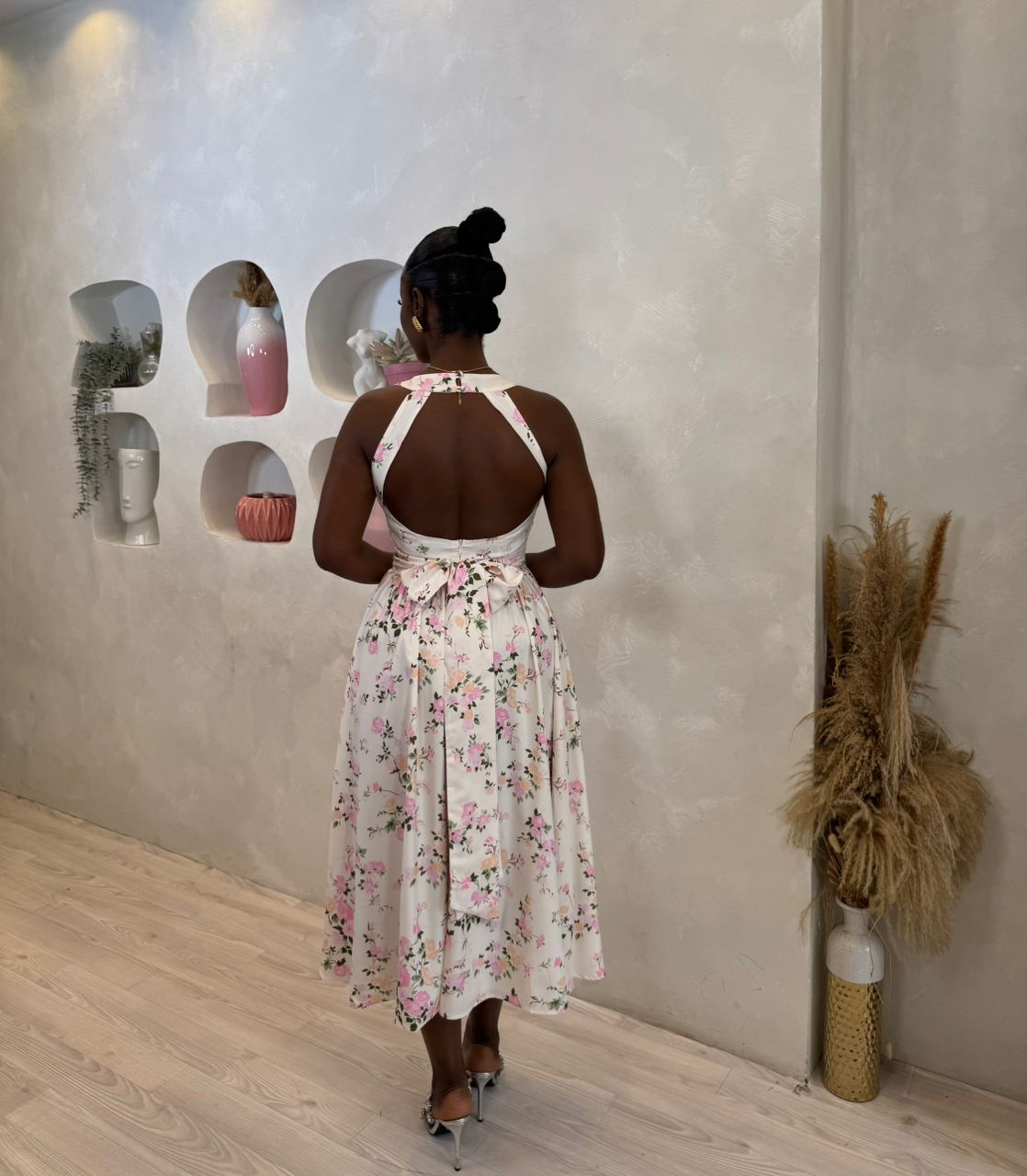 Delicate Flower Midi Dress