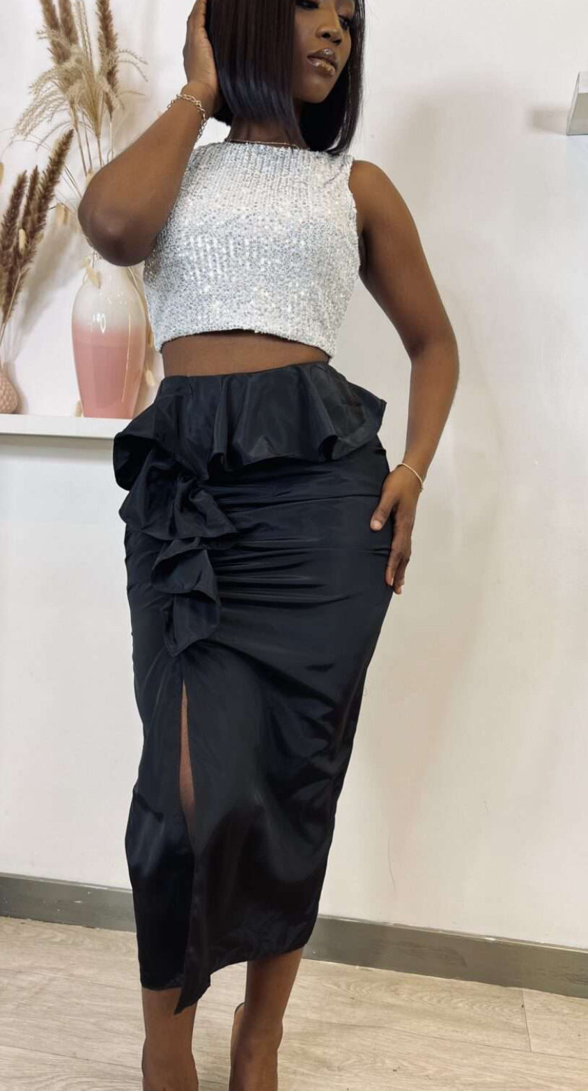 Cherish Slit Midi Skirt