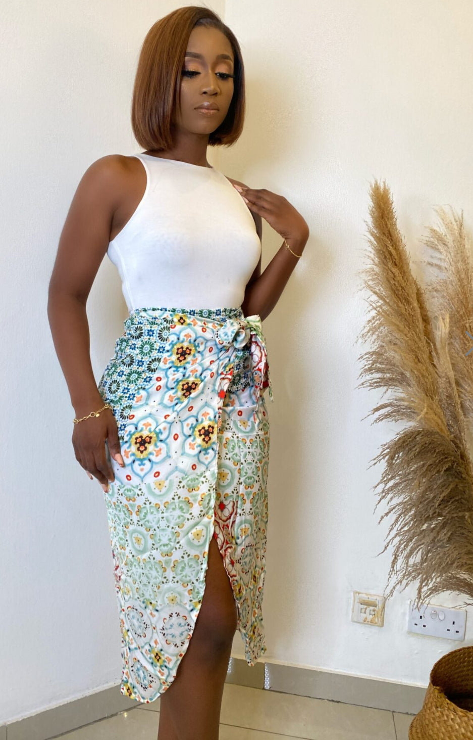 Serinity Tie Up Midi Skirt