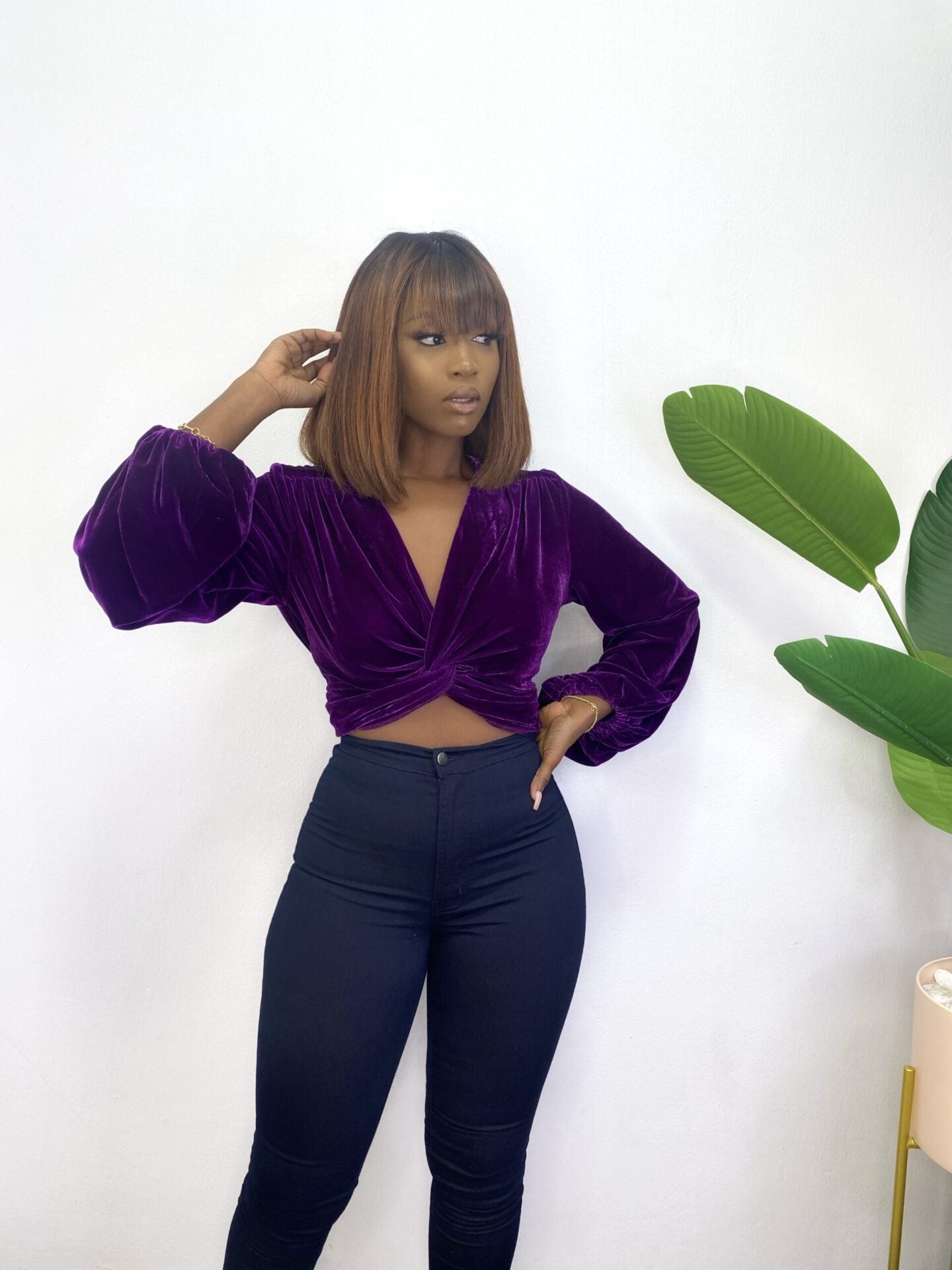 Purple Haze Velvet Crop Top