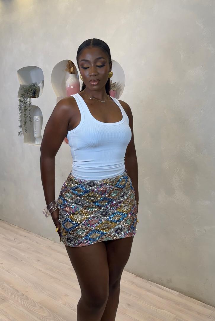 Fiesta sparkle mini skirt