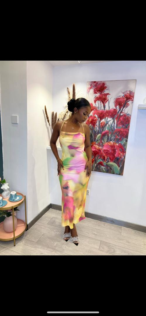 Cindy Satin Midi Dress