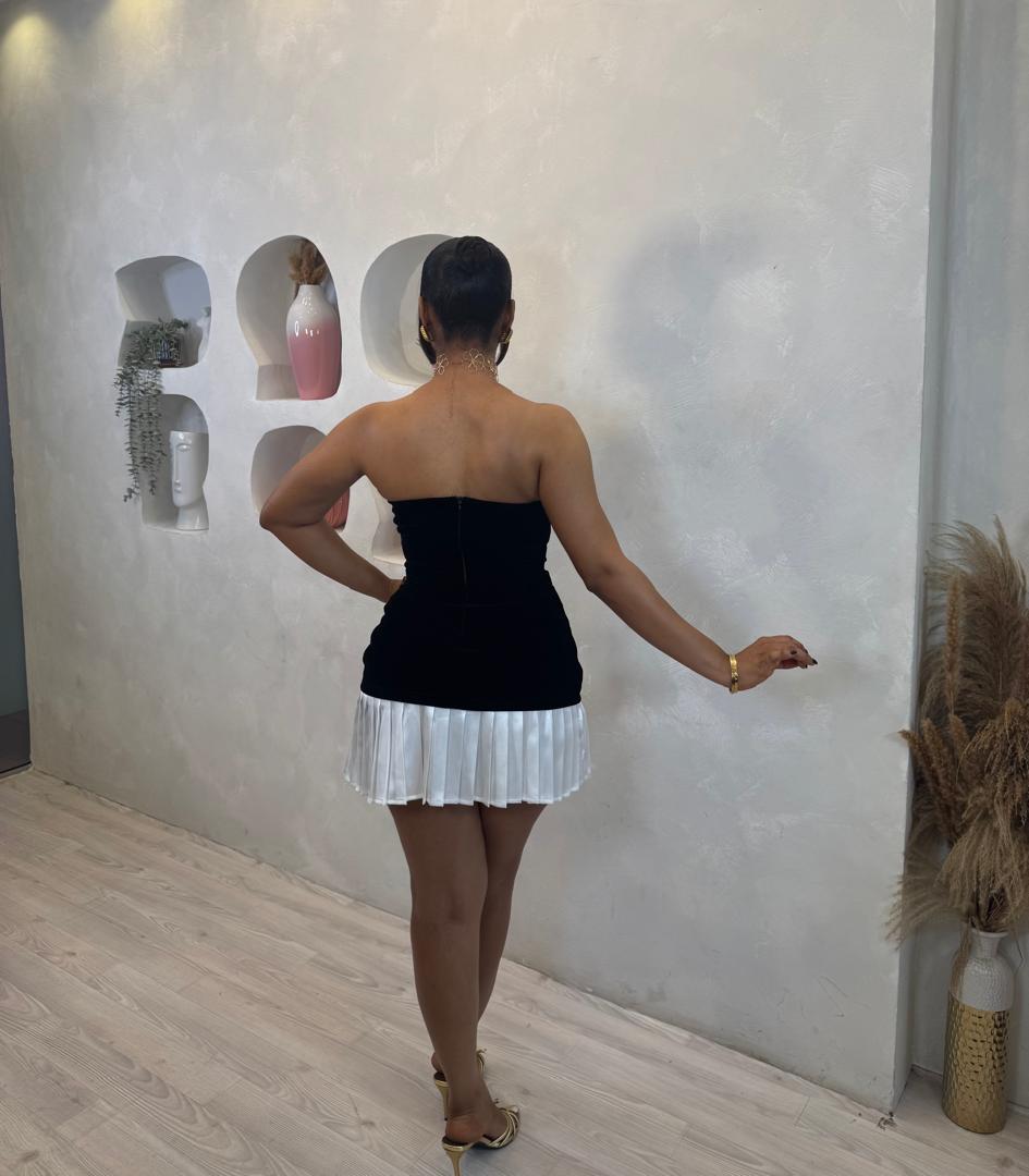 Noir Pearl Mini Dress