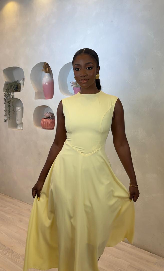 Lemon Sorbet Midi Dress