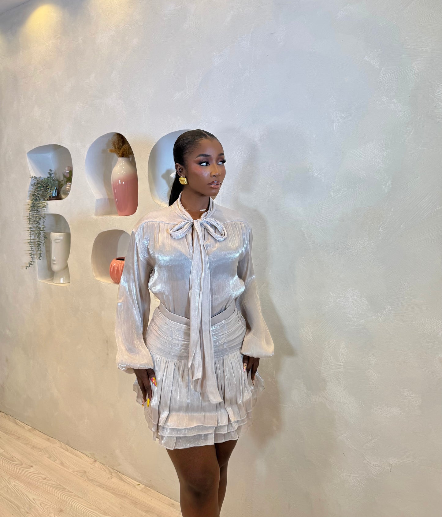 Luxe Pearl Glow Skirt Set