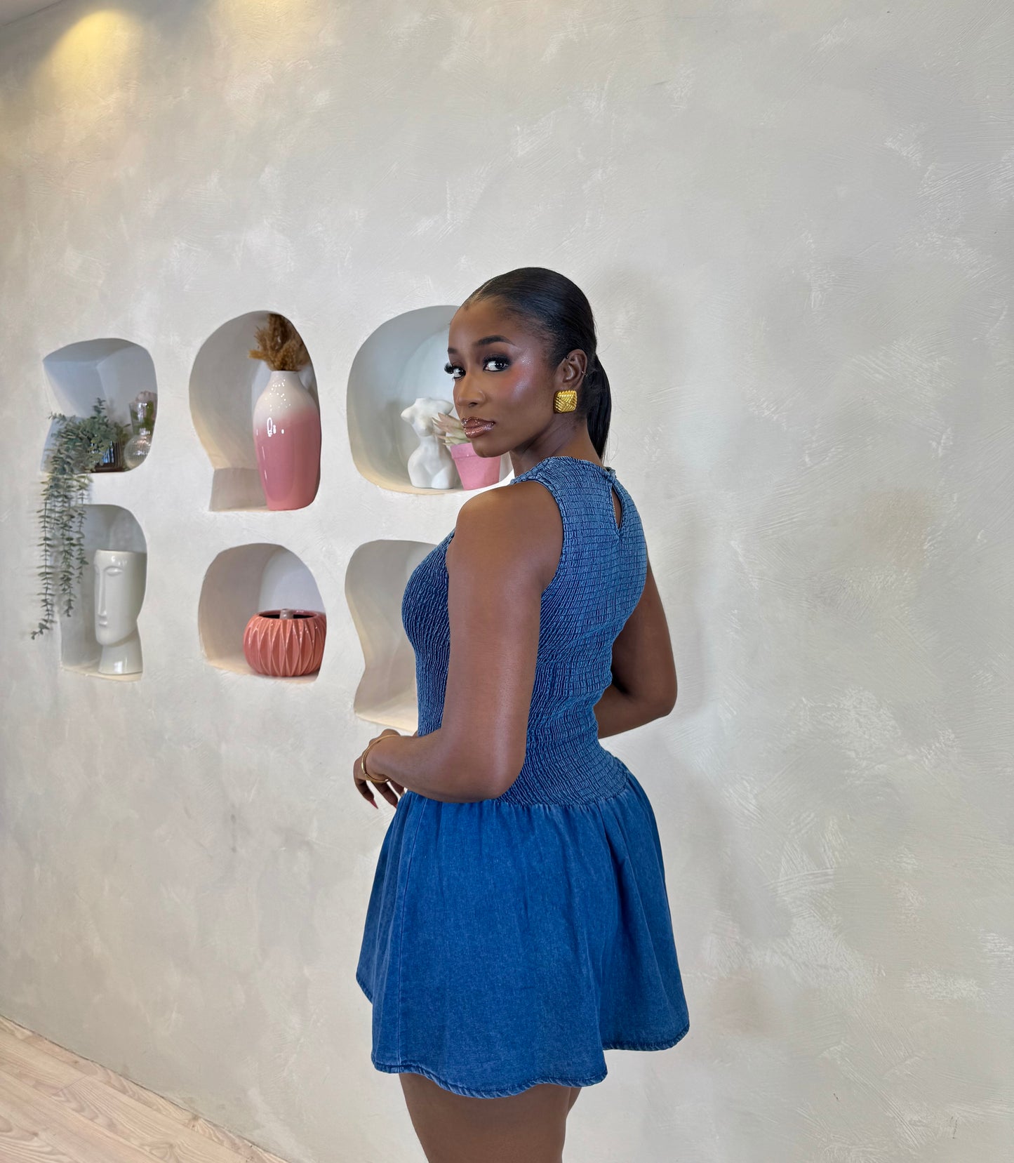 Indigo Charm Mini Dress