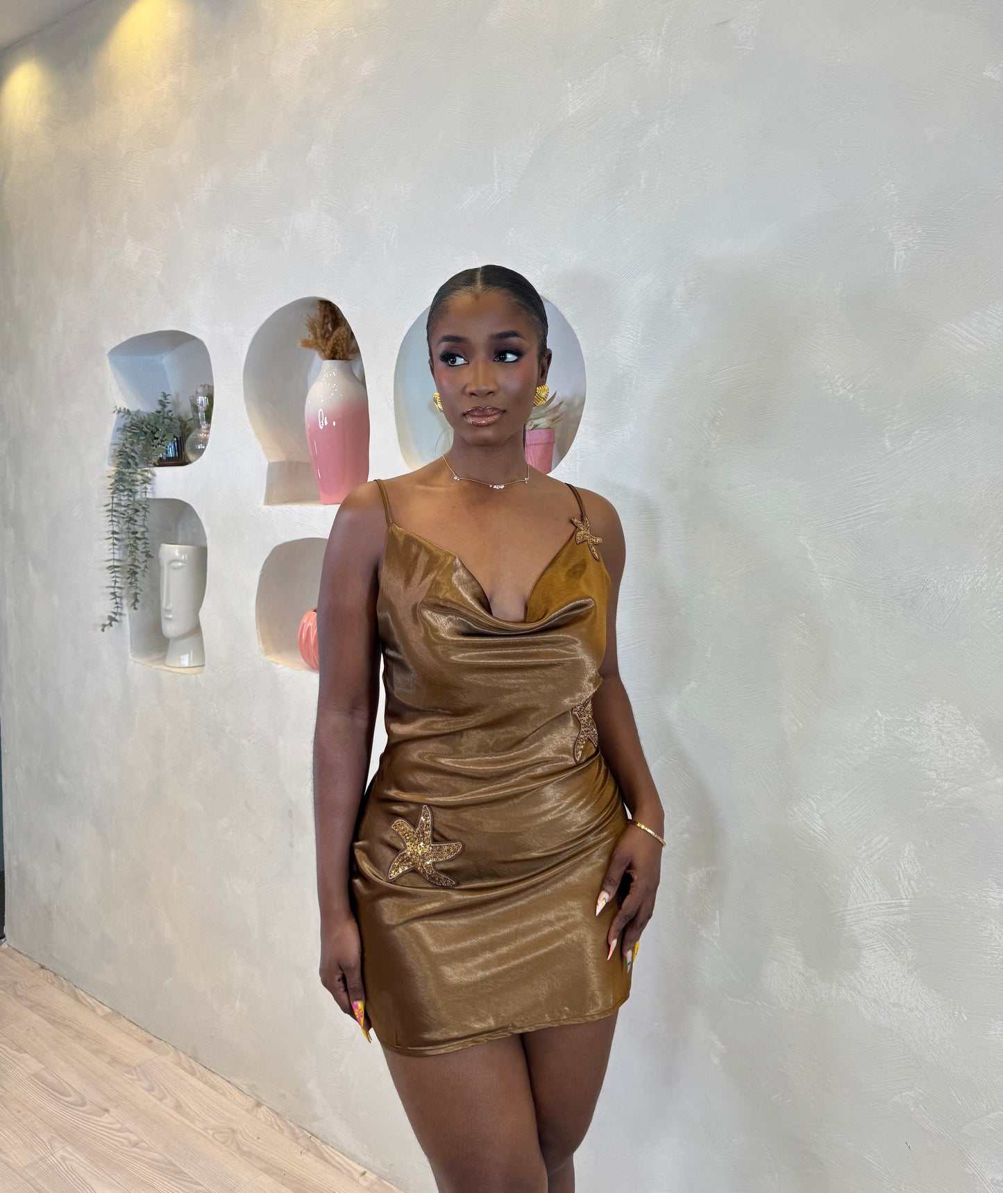 Golden Tide Mini Dress