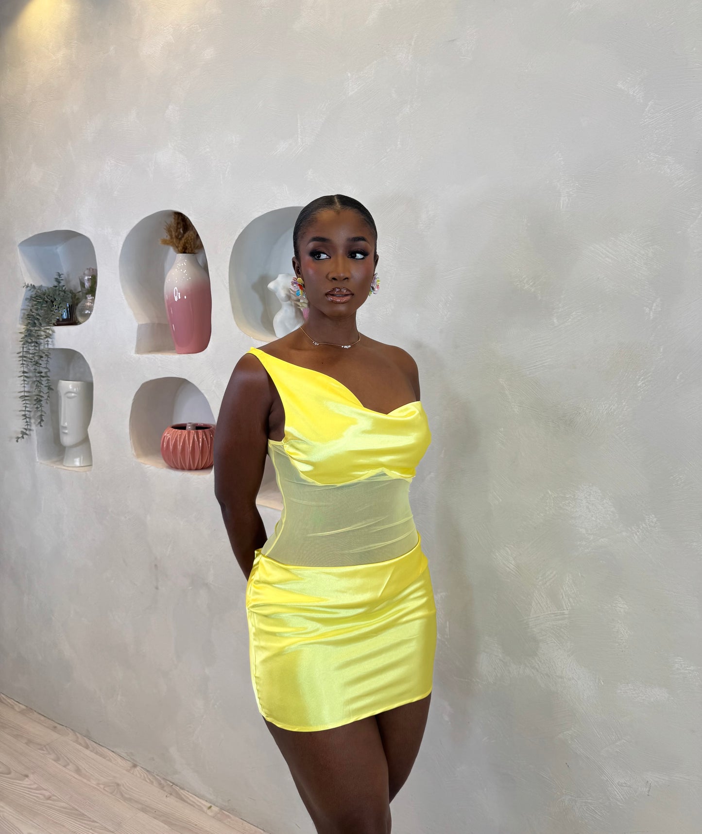 Glow Mesh Mini Dress