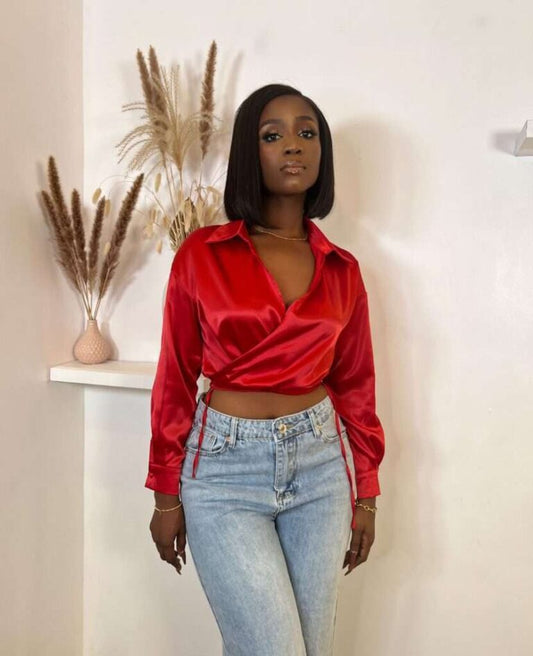 Kate Wrap Crop Blouse