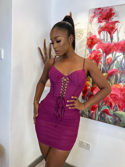 Valencia Laceup Mini Dress