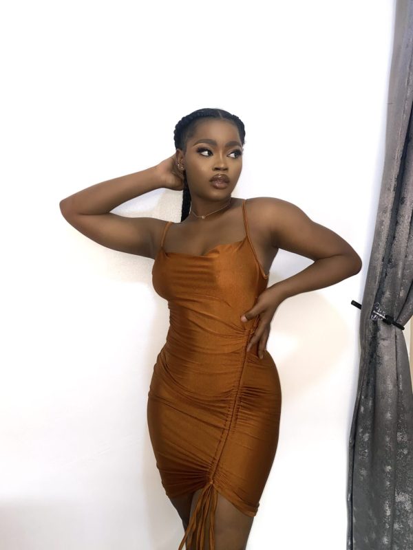 Vee Bodycon Ruched Dress