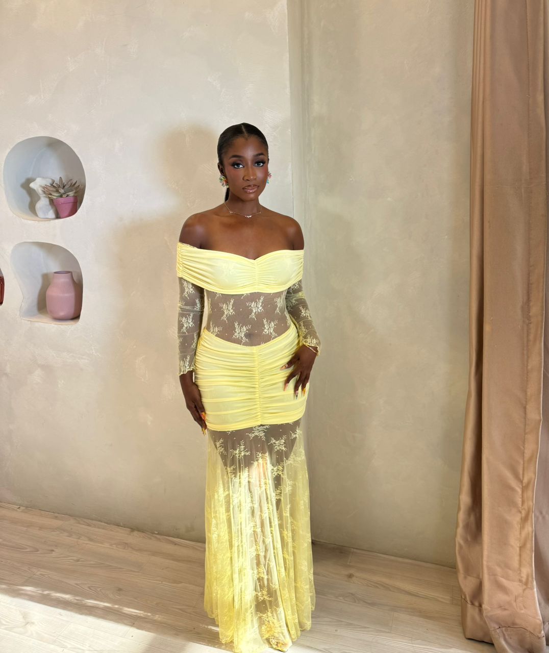 Lemon Blossom Sheer Gown