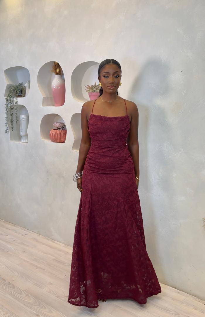 Bordeaux Maxi Lace Dress