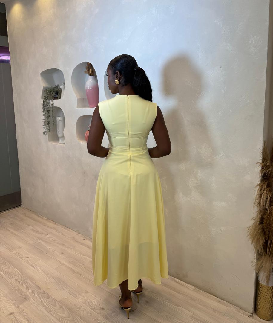 Lemon Sorbet Midi Dress