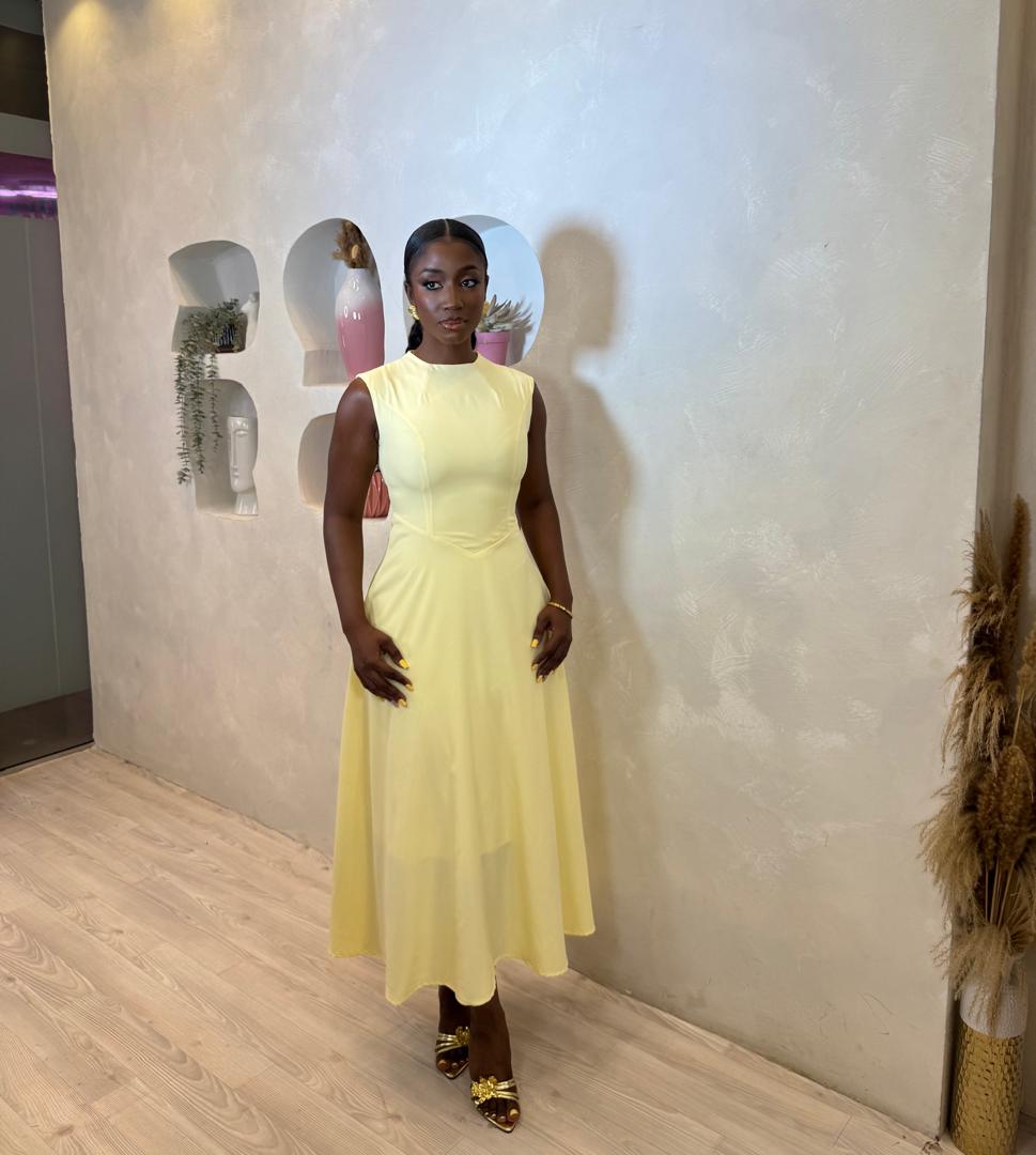 Lemon Sorbet Midi Dress