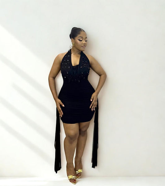 Brown Sugar Halter Mini Dress