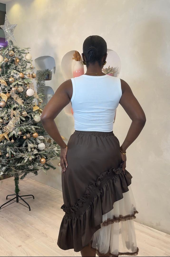 Sheer Drama Midi Skirt