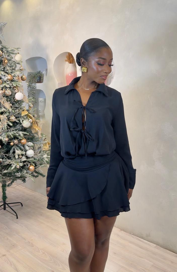 The Noir Flirt Mini Dress