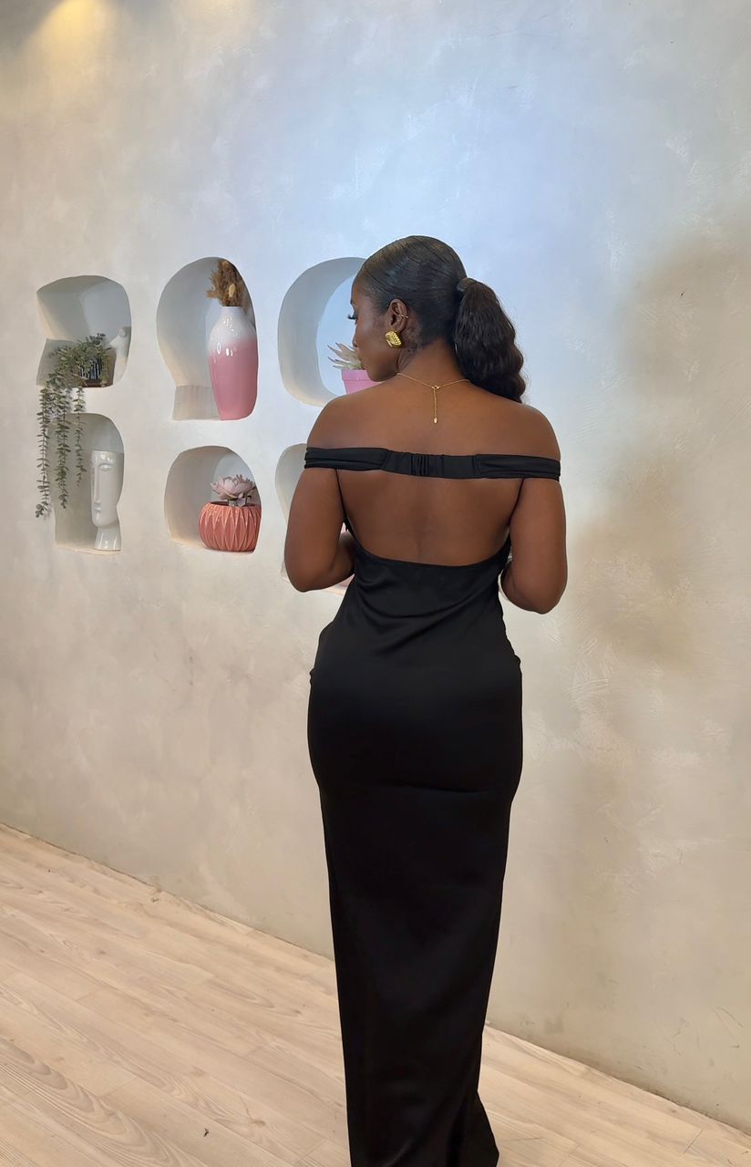 Mocha Embrace Off-shoulder Maxi Dress