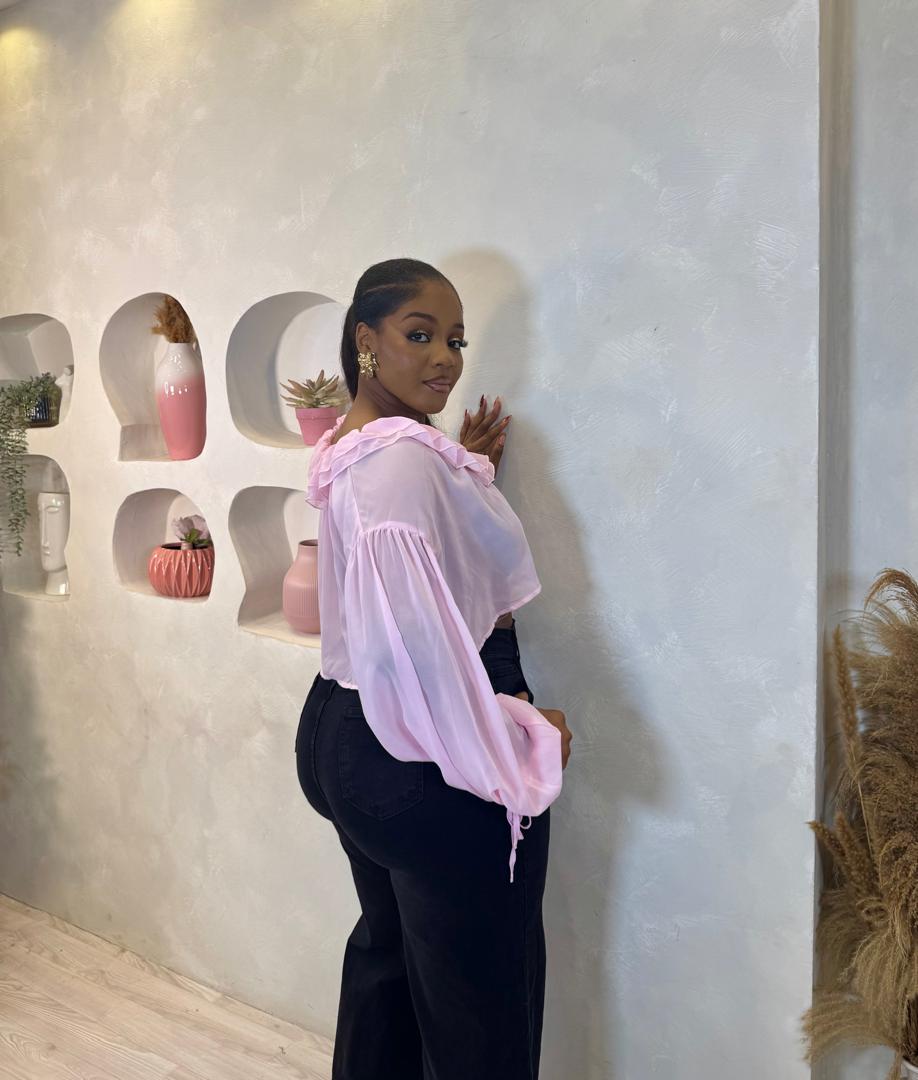 Sweet Peony Ruffle Tie Top