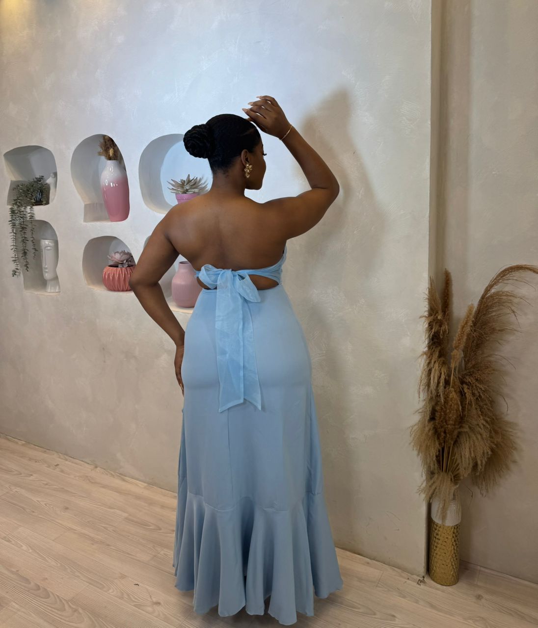 Blues Mirage Ruffle Gown