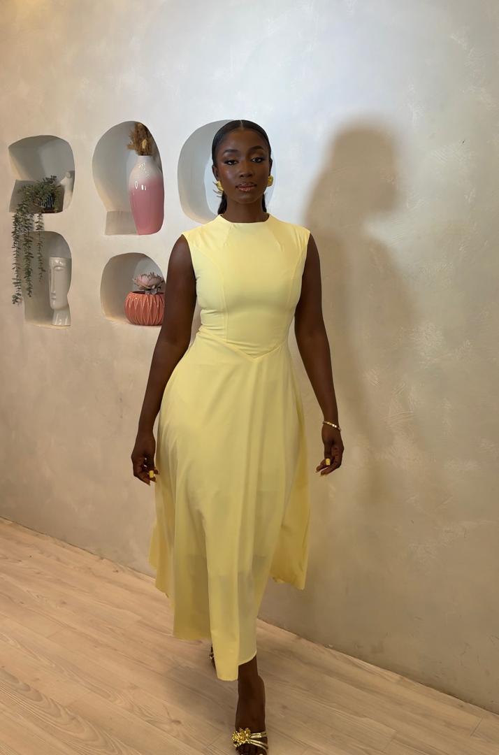 Lemon Sorbet Midi Dress
