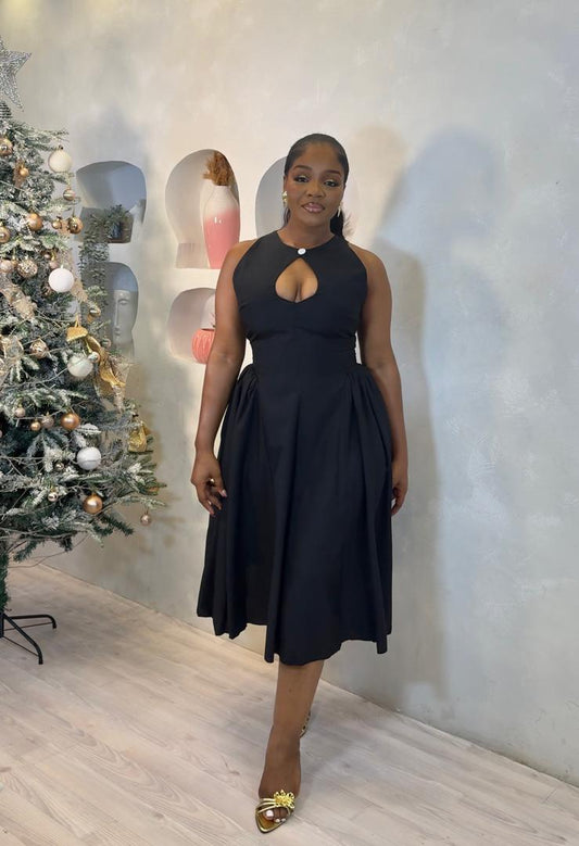 Grace Keyhole Midi Dress