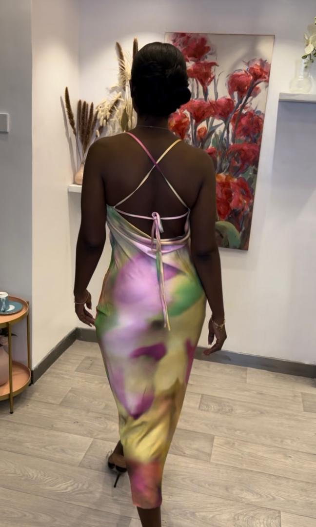 Cindy Satin Midi Dress