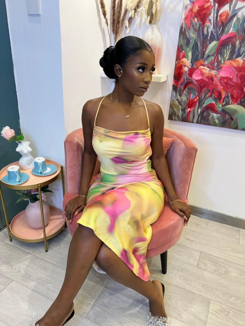 Cindy Satin Midi Dress