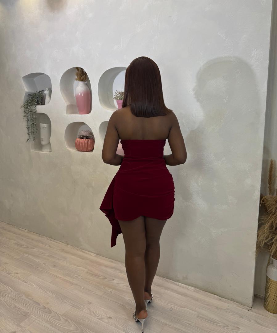 Velvet Flame Mini Dress