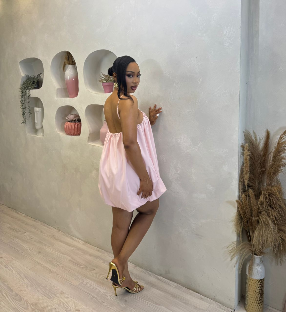 Blush Bubble Mini Dress
