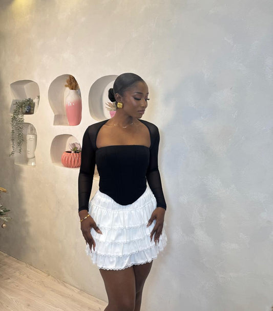 Ivory Ruffle Mini Skirt