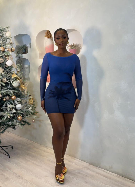 Midnight Bloom Mini Dress