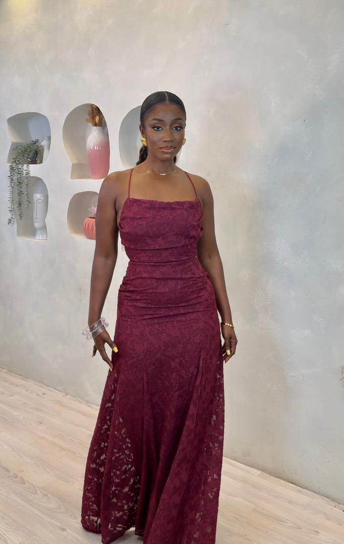 Bordeaux Maxi Lace Dress