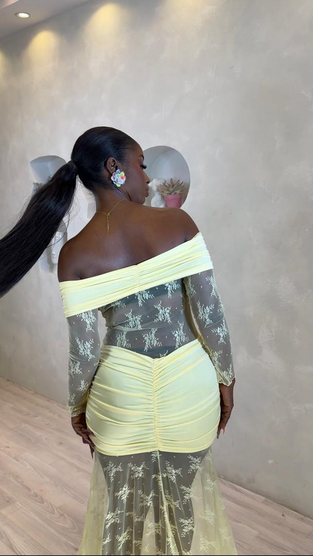 Lemon Blossom Sheer Gown