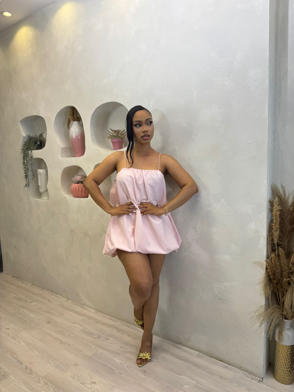 Blush Bubble Mini Dress