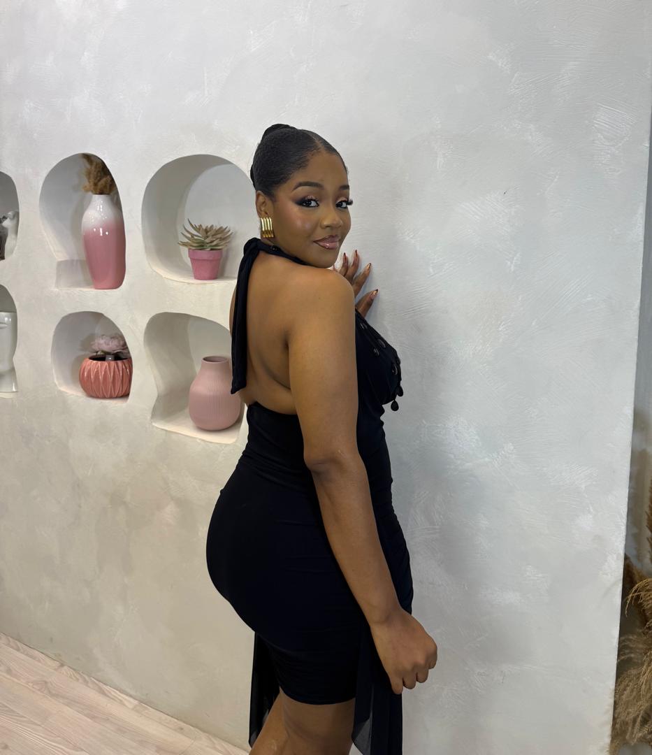 Brown Sugar Halter Mini Dress