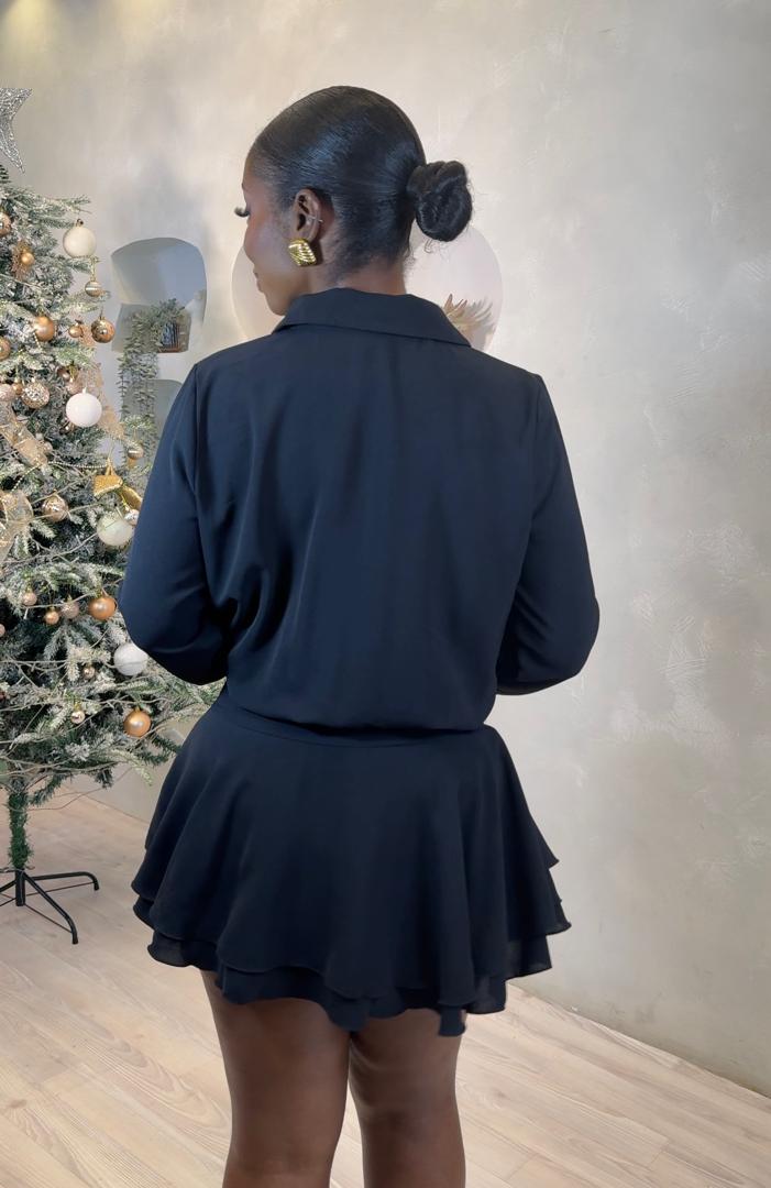 The Noir Flirt Mini Dress