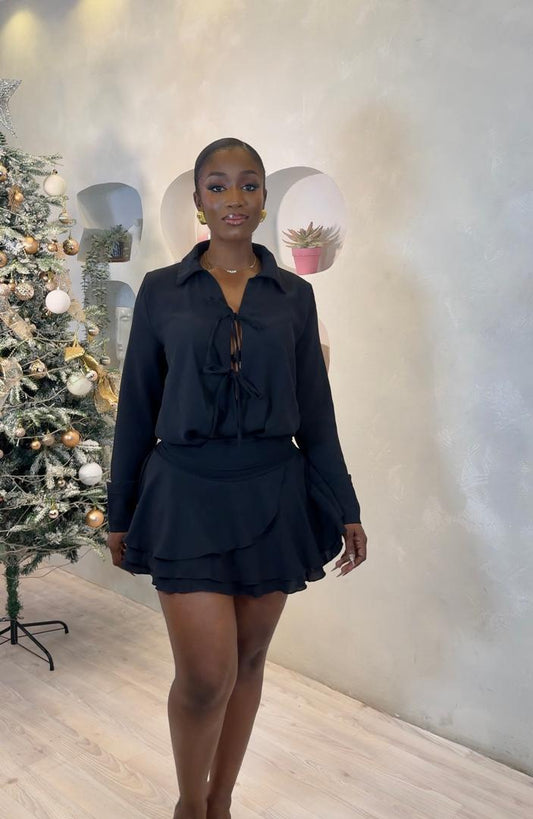 The Noir Flirt Mini Dress